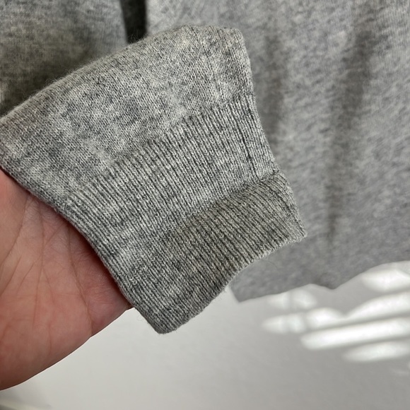 Michael Kors Collection Gray Cashmere V Neck Faux Wrap Sweater - Picture 3 of 8